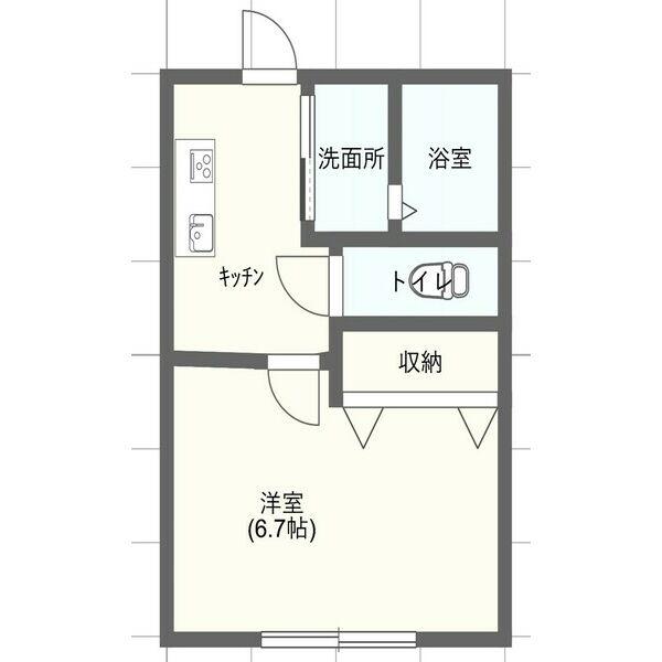 ルーチェ石浜(1K/1階)の間取り写真