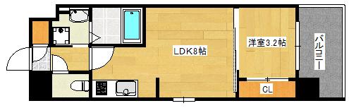ウェンディ光町(1LDK/5階)の間取り写真
