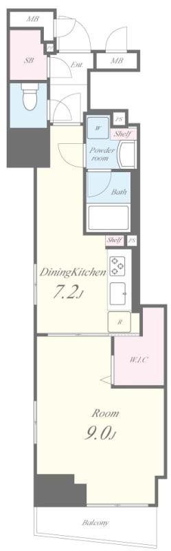 RYOGOKU STATION RESIDENCE(1DK/8階)の間取り写真
