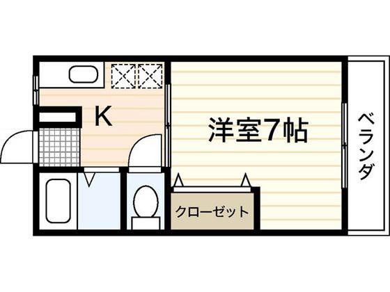 TOMOハイムA棟(1K/1階)の間取り写真