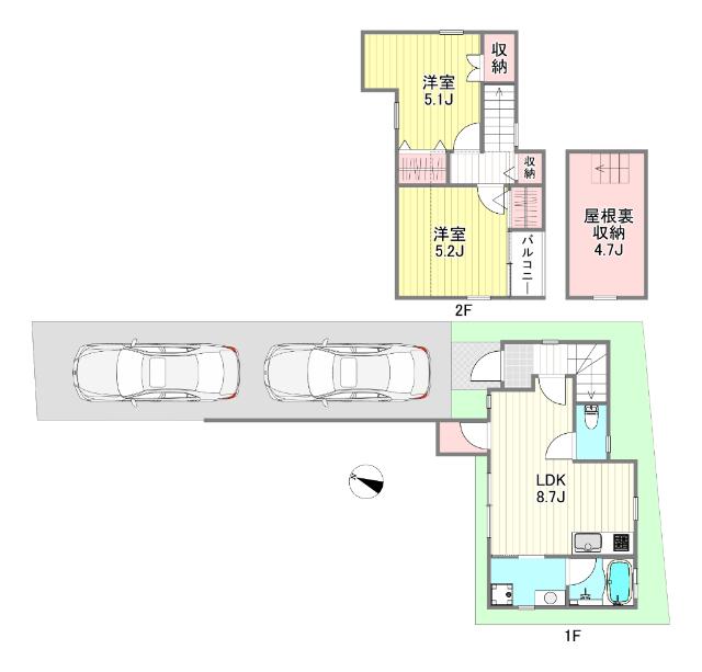 南荻窪戸建(2LDK/1階)の間取り写真