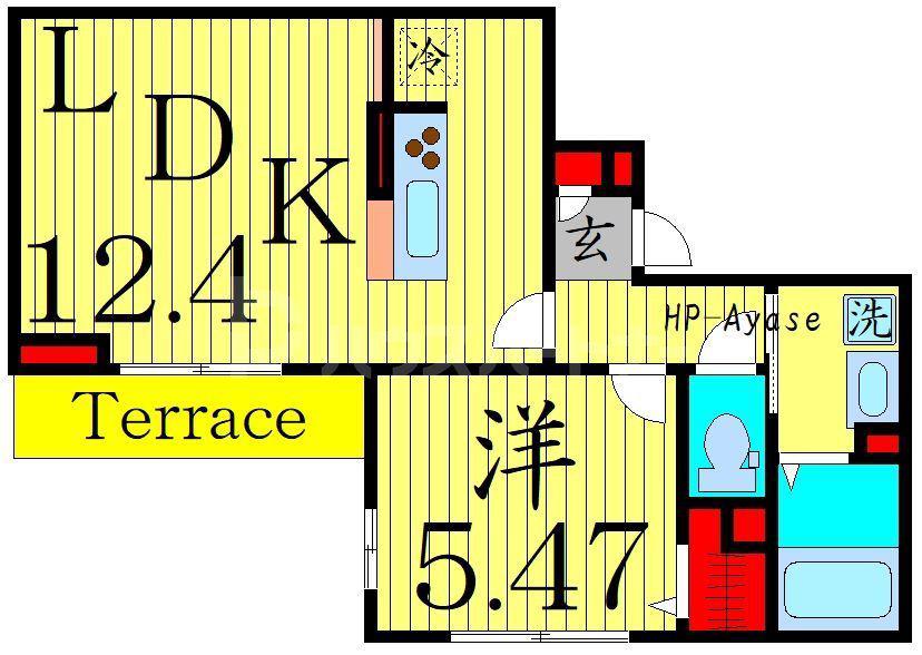 エクセルI・II(1LDK/1階)の間取り写真