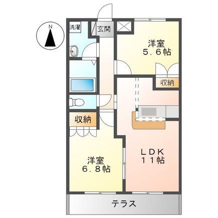 ラシーヌ(2LDK/1階)の間取り写真