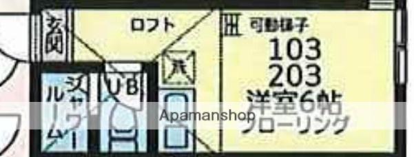 ユナイト渡田メルビックの杜(ワンルーム/2階)の間取り写真