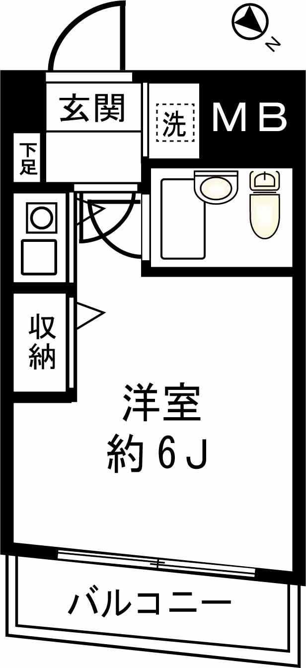 THEリアライズ(ワンルーム/6階)の間取り写真