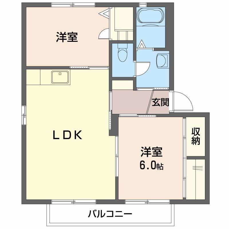 シャーメゾン A・B・C棟(2LDK/1階)の間取り写真