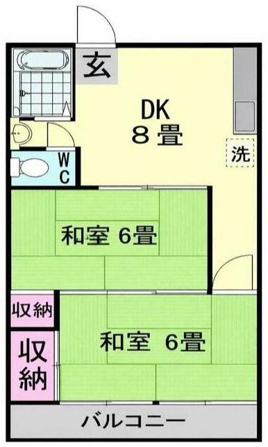 栄マンション(2DK/2階)の間取り写真