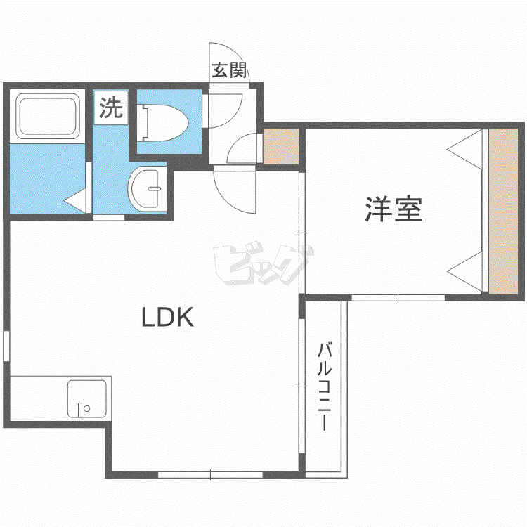 J-ECOA南郷17丁目(1LDK/2階)の間取り写真