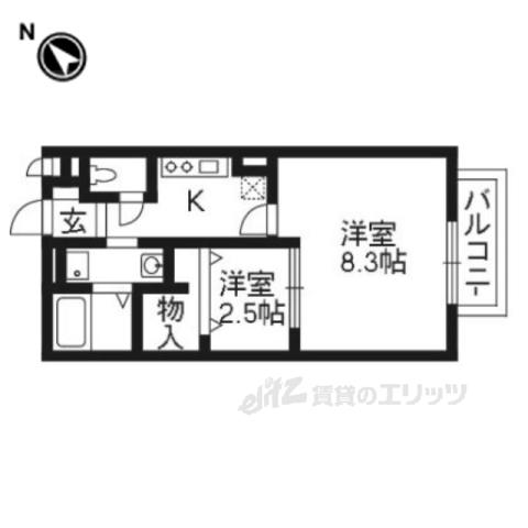 BLUEVERTTOKURA1(2K/1階)の間取り写真