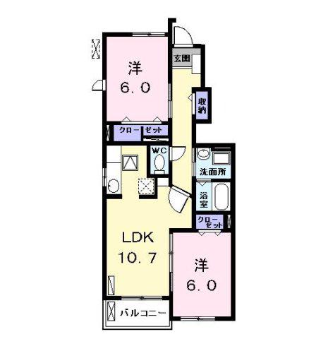メゾン ジュネス(2LDK/1階)の間取り写真