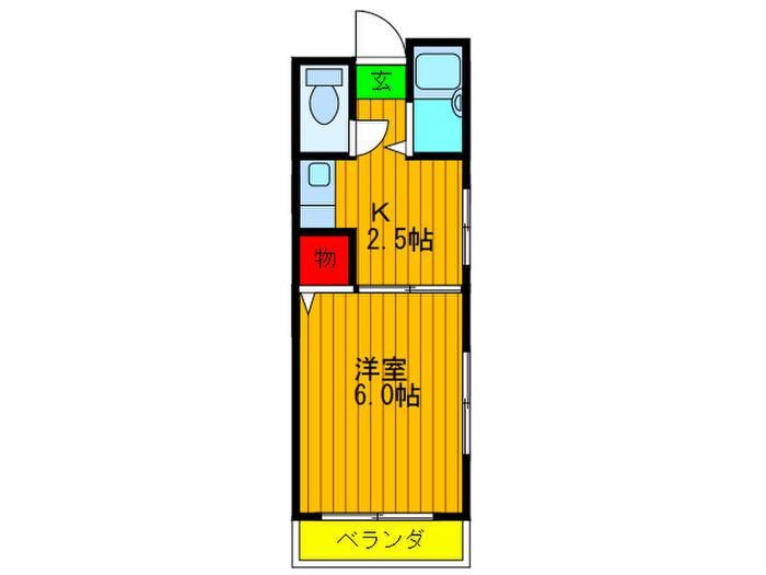 グランゴール星ヶ丘(1K/1階)の間取り写真