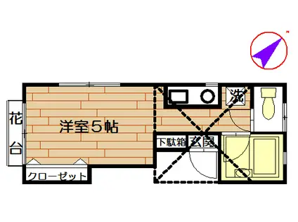 リバーサイド成増(1K/2階)の間取り写真