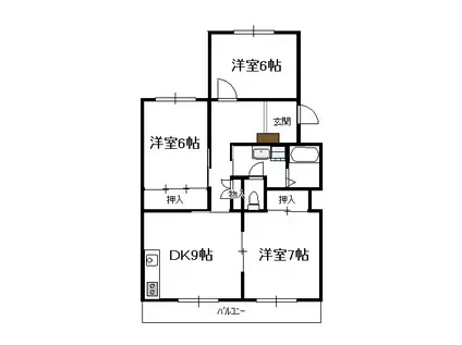 ジョイ檍(3LDK/2階)の間取り写真