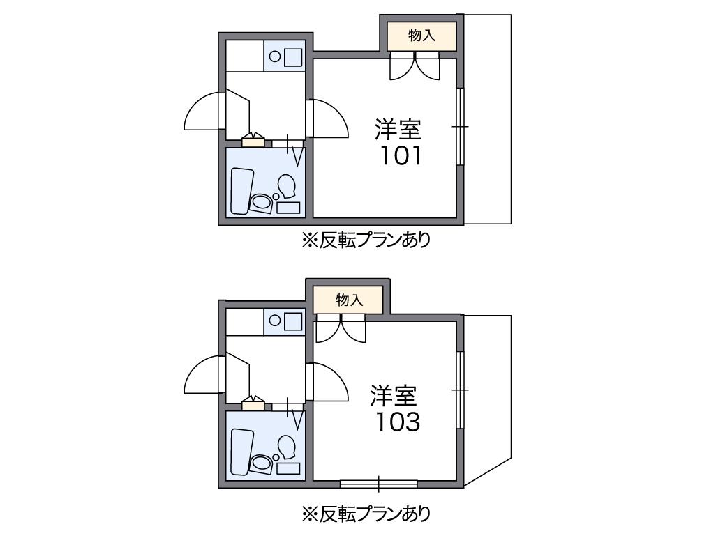 レオパレス光善寺第2(1K/2階)の間取り写真