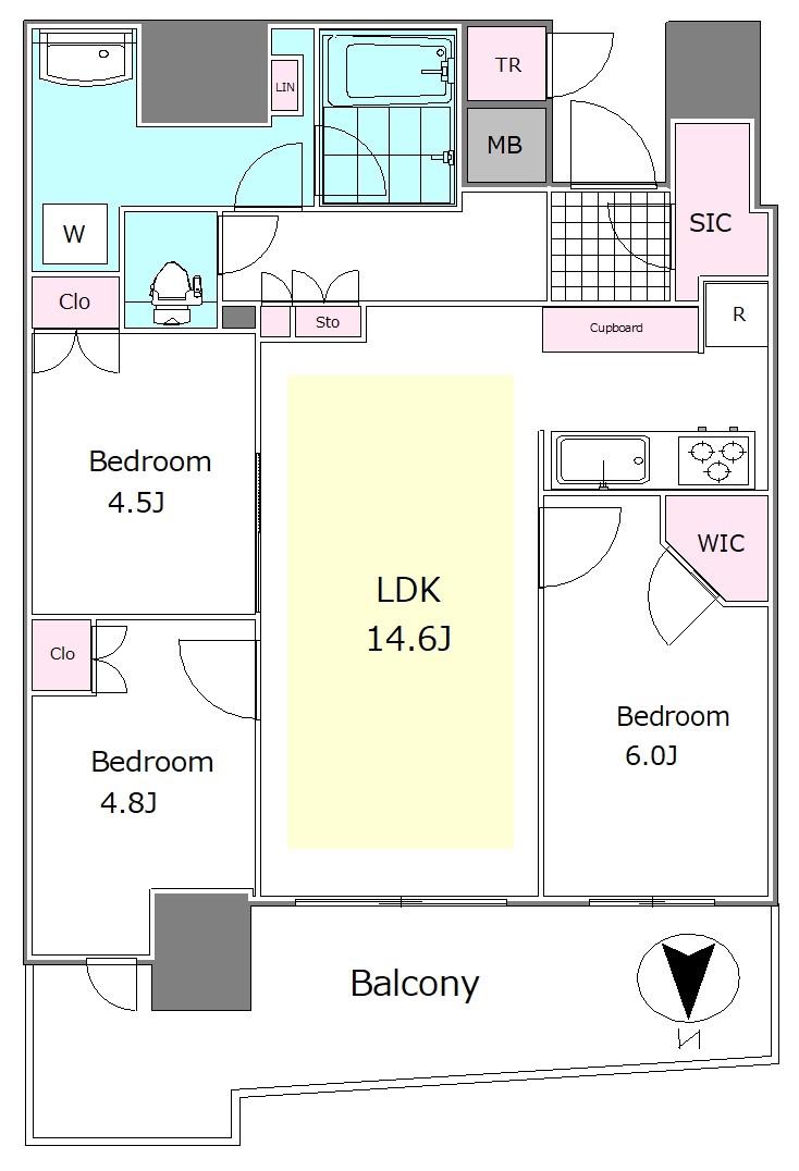 パークタワー晴海(3LDK/10階)の間取り写真