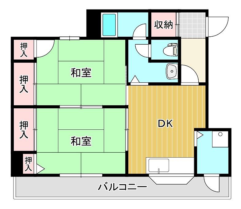 エスペランサ(2DK/1階)の間取り写真