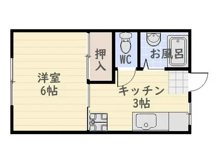 ポプラハイツ(1K/2階)の間取り写真