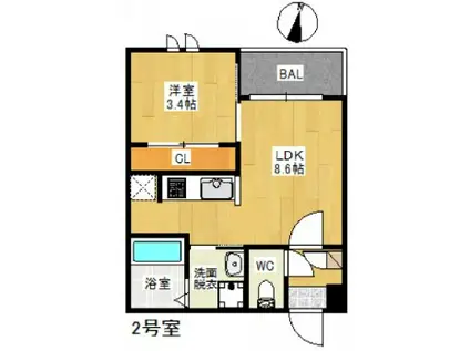 REGALEST R.N 五日市(1LDK/1階)の間取り写真