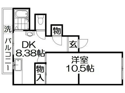 成田ハイツ(1DK/2階)の間取り写真