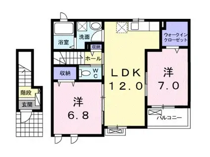 VENT VERT(2LDK/2階)の間取り写真
