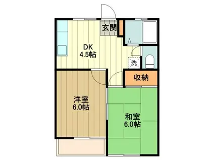 コーポエキップ(2DK/2階)の間取り写真