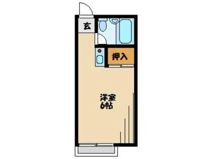 美しの森ハウスB(ワンルーム/2階)の間取り写真