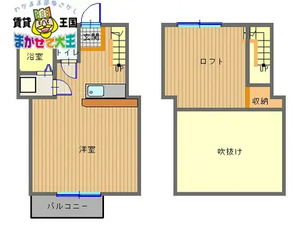 RIMハイツ参番館A(ワンルーム/1階)の間取り写真