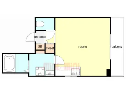 ダイアパレス新神戸(ワンルーム/5階)の間取り写真