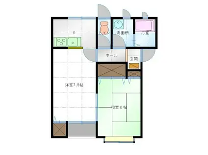 スマイルうのき(2K/2階)の間取り写真