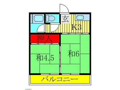 正和荘(2K/2階)の間取り写真