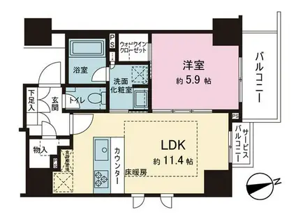 コノエ本郷三丁目(1LDK/7階)の間取り写真