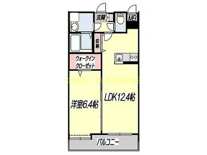 エレイネ須屋(1LDK/9階)の間取り写真