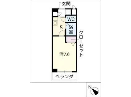 前田ハイツ(1K/3階)の間取り写真
