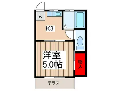 コーポ上木崎(1K/1階)の間取り写真