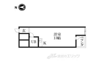 ロイヤルハイツ亀岡(ワンルーム/3階)の間取り写真