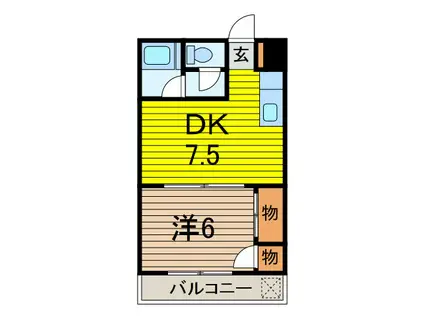 板橋マンション(1DK/3階)の間取り写真