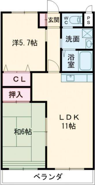 BELL39(2LDK/3階)の間取り写真