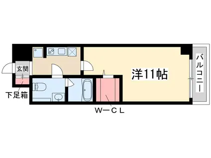 アクアスイート新大阪(1K/2階)の間取り写真