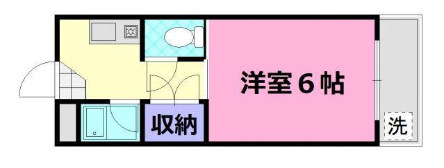 ラ・ヴィJK(1K/2階)の間取り写真