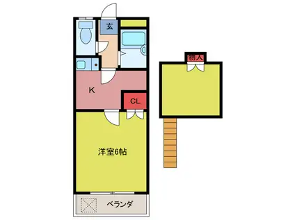 アートパレス東松山NO5(1K/2階)の間取り写真