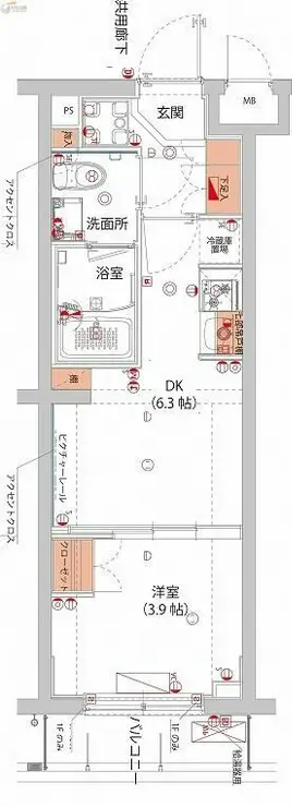 ハーモニーレジデンス武蔵小杉フォレストスクエア 3階階 間取り