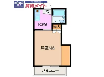 メゾンDフォース(1K/2階)の間取り写真