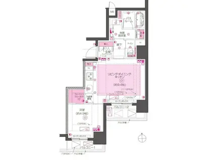 ズーム東神田(1LDK/10階)の間取り写真