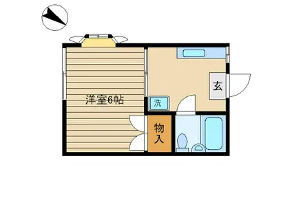 エスポワールM(1K/2階)の間取り写真