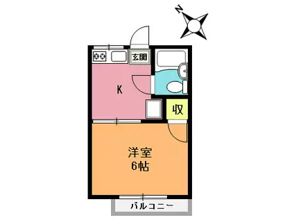 レピュート緑丘 A棟(1K/1階)の間取り写真