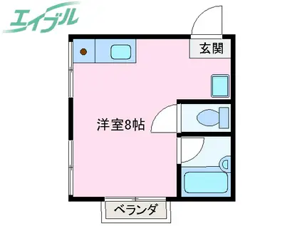 ウイングルートII(ワンルーム/4階)の間取り写真