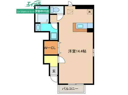 プラム・グローヴ(ワンルーム/1階)の間取り写真