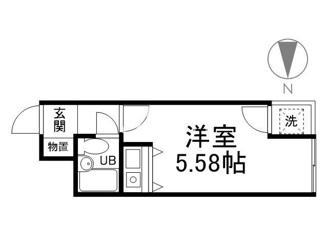 トライヤード(ワンルーム/3階)の間取り写真