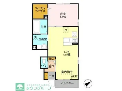 PENNY LANE(1LDK/1階)の間取り写真