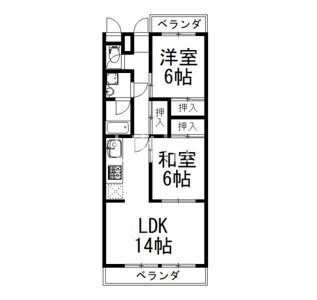 銀座ソレイユ(2LDK/3階)の間取り写真